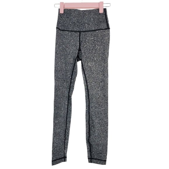 Lululemon Align Pant II 25" Size 2 Luminesce Splatter Ice Grey Black Legging - Picture 1 of 3